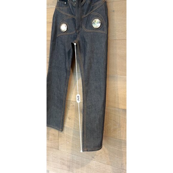 NWOT AREA Butterfly cut-out flared jeans size 25 - Picture 9 of 13